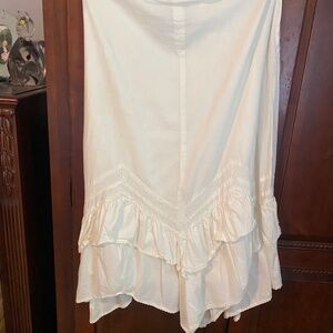 Lauren Ralph Lauren ivory cotton eyelet romantic skirt 14 16